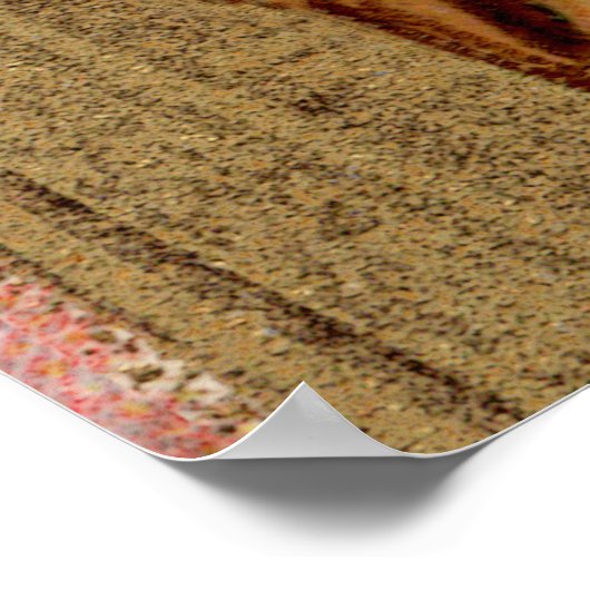 Begeisterter St. Joseph mit Kleinkind-Christkind Poster (Ecke)