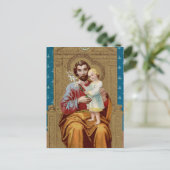 Begeisterter St. Joseph mit Kleinkind-Christkind Postkarte (Stehend Vorderseite)