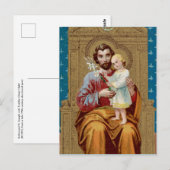 Begeisterter St. Joseph mit Kleinkind-Christkind Postkarte (Vorne/Hinten)