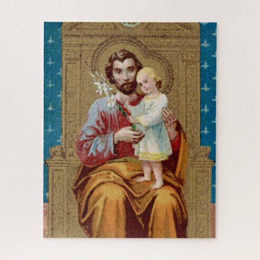 Begeisterter St. Joseph mit Kleinkind-Christkind Puzzle (Vertikal)