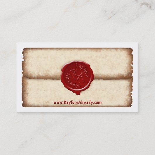 Begeisterung bereits! Siegelpergament-persönliche Visitenkarte (Vorderseite)