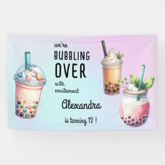 Begeisterung für den Geburtstag des Bobba-Tees Banner (Horizontal)