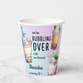 Begeisterung für den Geburtstag des Bobba-Tees Pappbecher (Vorderseite)