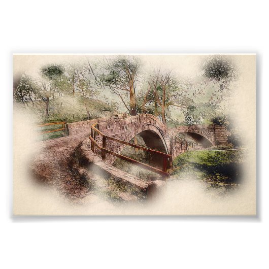 Beggars Bridge, Glaisdale - Watercolour Art Fotodruck (Vorne)