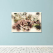 Beggars Bridge, Glaisdale - Watercolour Art Leinwanddruck (Insitu (Holzboden))