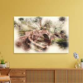 Beggars Bridge, Glaisdale - Watercolour Art Leinwanddruck