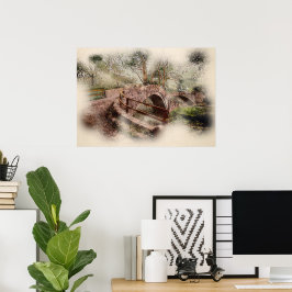 Beggars Bridge, Glaisdale - Watercolour Art Poster