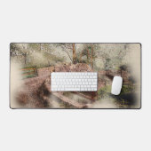 Beggars Bridge, Glaisdale - Watercolour Art Schreibtischunterlage (Tastatur & Maus)