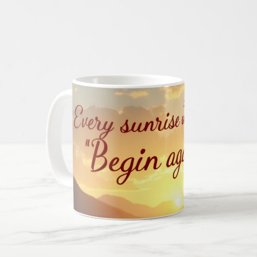 Begin Again Mug Kaffeetasse (Vorderseite Links)