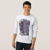 Beging Katzenasche Farbe Männer Sweatshirt (Vorne ganz)