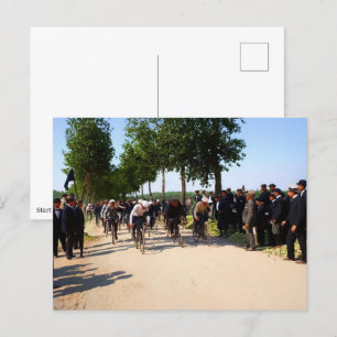 Beginn der ersten Tour de France circa 1903 Farbe Postkarte
