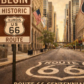 Beginn der Route 66 Chicago Illinois Centennial Poster