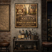 Beginn der Route 66 Chicago Illinois Centennial Poster