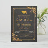 Beginn des Abschlusses der braunen Uni Einladung (Stehend Vorderseite)