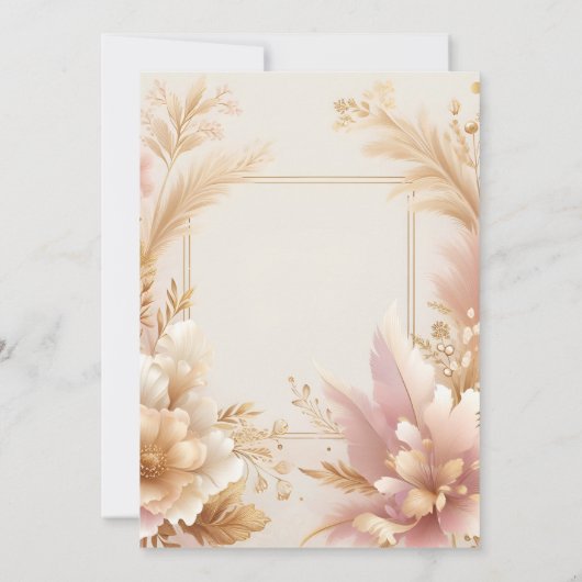 Beginn des Abschlusses der Uni Damast Einladung (Rückseite)