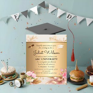 Beginn des Abschlusses der Uni Damast Einladung