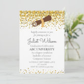 Beginn des Abschlusses der Universität Weiße Uni Einladung (Stehend Vorderseite)