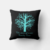 Beginn des neuen Familienbaums, Namen/Datum; aqua/ Kissen (Rückseite)