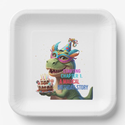 Beginn Kapitel 1 - Magischer Dinosaurier 1. Geburt Pappteller (Vorderseite)
