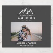 Beginn unseres Abenteuers Save the Date Schaumweinetikett (Einzelnes Label)