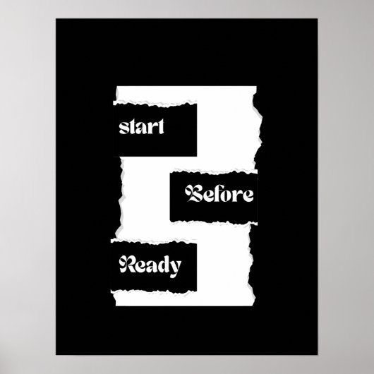 Beginne bevor du bereit bist poster (Vorne)