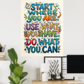 beginne dort wo du bist poster (Heimbüro)