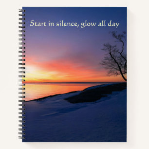 Beginne in Stille Leuchte den ganzen Tag Winter Notizblock