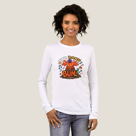 Beginne klein, wachse groß Band Vulkan Weiß Langar Tri-Blend Shirt (Vorderseite voll)