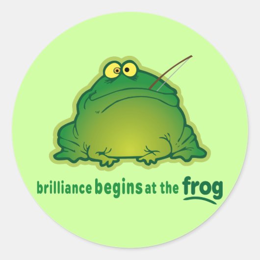 Beginnen Sie beim Frog Funny Orchestra Joke Runder Aufkleber (Vorderseite)