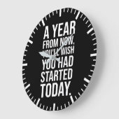 Beginnen Sie heute mit der Neujahrsresolution - Mo Große Wanduhr (Winkel)