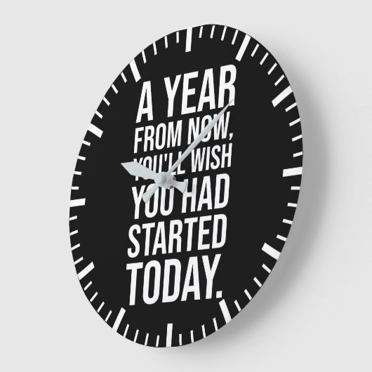 Beginnen Sie heute mit der Neujahrsresolution - Mo Große Wanduhr (Winkel)