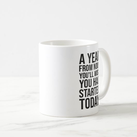 Beginnen Sie heute mit der Neujahrsresolution - Mo Kaffeetasse (VorderseiteRechts)