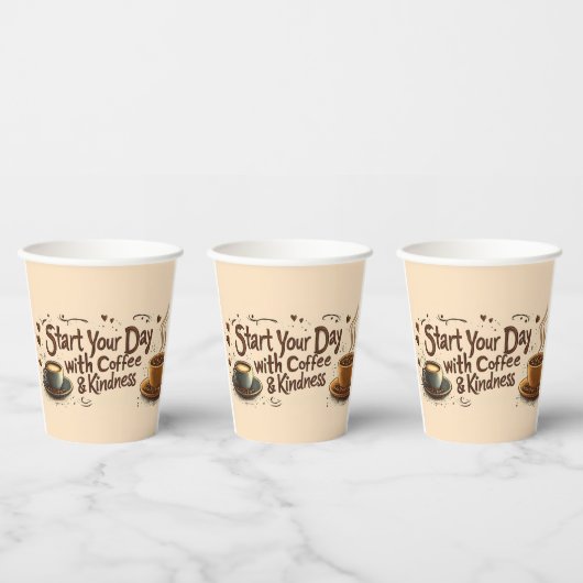 Beginnen Sie Ihren Tag mit einem Kaffee- und Willk Pappbecher (Multi)
