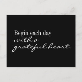 Beginnen Sie jeden Tag mit einer Grateful Heart Po Postkarte