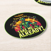 Beginnen Sie mich bereits mit einem lebhaften kosm Runder Pappuntersetzer (Angewinkelt)