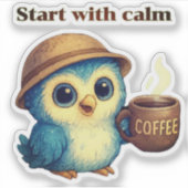 Beginnen Sie mit der Ruhe - Niedlicher Eukalypass Aufkleber (Vorderseite)