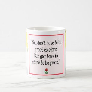 Beginnen Sie mit Großem - Motivierend gelbe Tasse