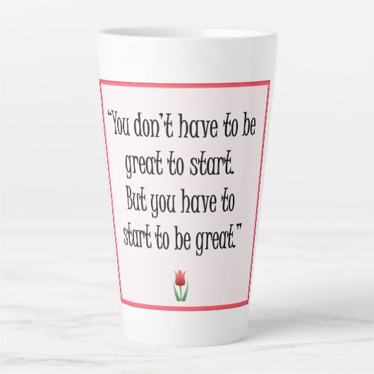 Beginnen Sie mit Großem - Motivierend gelbe Tasse (Vorderseite)