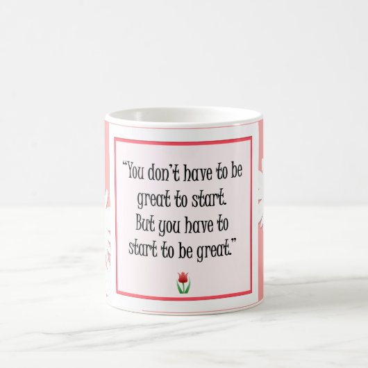 Beginnen Sie mit Großem - Motivierend rosa Tasse (Mittel)