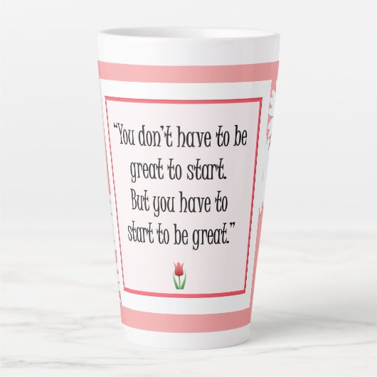 Beginnen Sie mit Großem - Motivierend rosa Tasse (Vorderseite)