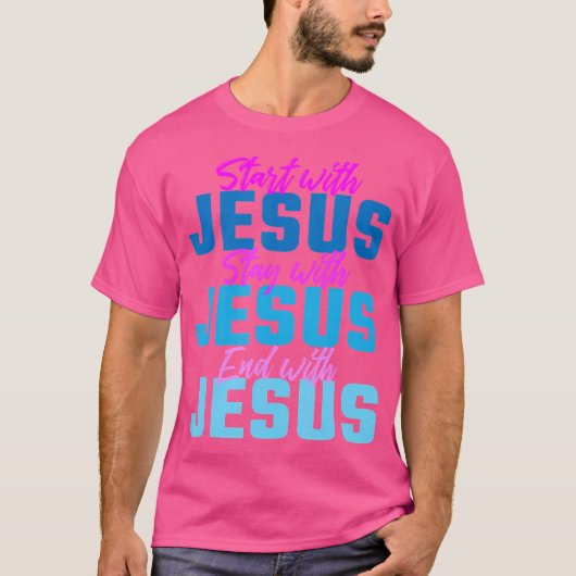 Beginnen Sie mit Jesus Christlichen Männer und Fra T-Shirt (Vorderseite)