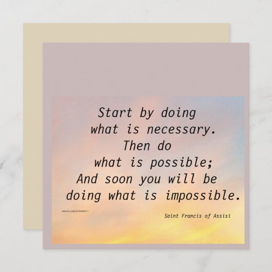 BEGINNEN SIE MIT ST. FRANCIS FLAT CARD (Vorne/Hinten)