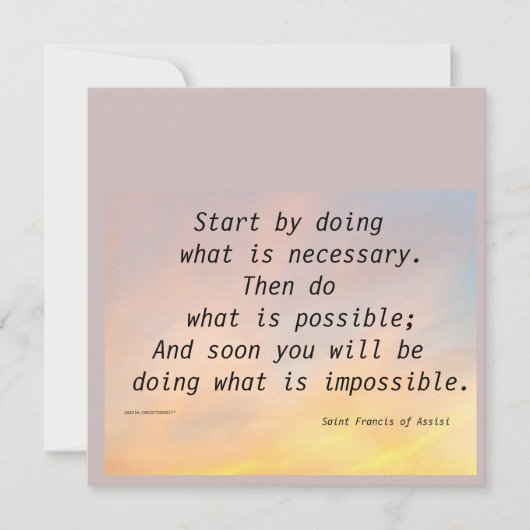 BEGINNEN SIE MIT ST. FRANCIS FLAT CARD (Vorderseite)