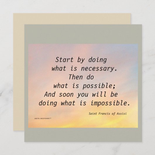 BEGINNEN SIE MIT ST. FRANCIS FLAT CARD (Vorne/Hinten)