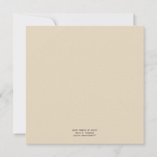 BEGINNEN SIE MIT ST. FRANCIS FLAT CARD (Rückseite)
