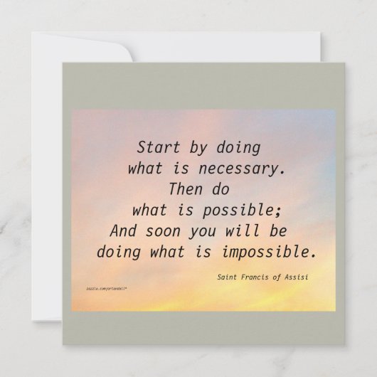 BEGINNEN SIE MIT ST. FRANCIS FLAT CARD (Vorderseite)