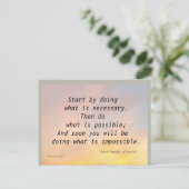 BEGINNEN SIE MIT ST. FRANCIS POSTCARD POSTKARTE (Stehend Vorderseite)