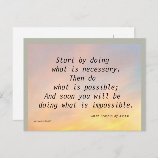 BEGINNEN SIE MIT ST. FRANCIS POSTCARD POSTKARTE (Vorne/Hinten)