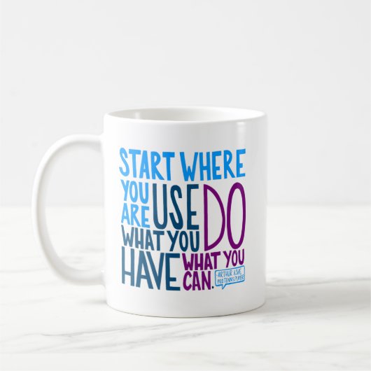 Beginnen Sie, wo Sie sind Kaffeetasse (Links)