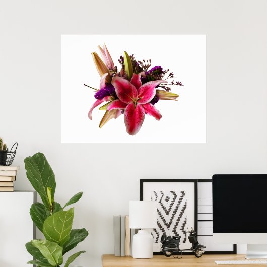 BEGINNEN UNTER $20 - Bouquet mit Stargazer Liliesc Poster (Heimbüro)